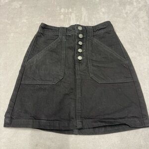 HOLLISTER Black denim Button-Up Women's Skirt ultra high rise 100% cotton 00